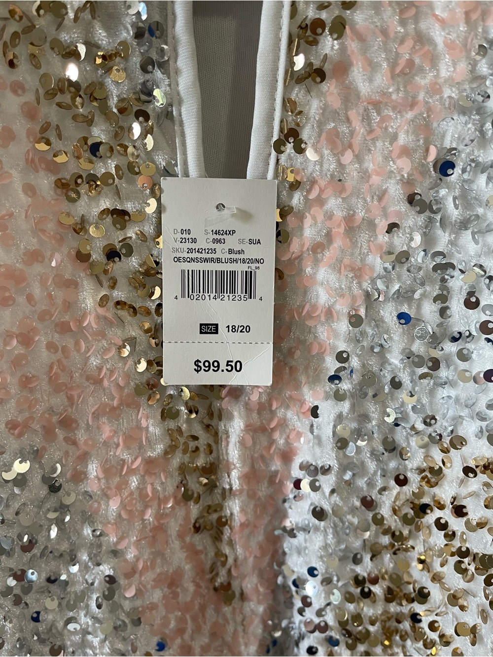 NWT Ashley Stewart Formal Sequin Maxi Dress 18/20 Blush - Picture 4 of 7